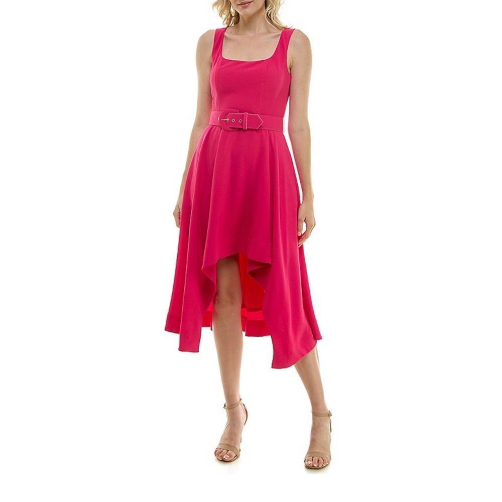 Taylor High- Low Belted Dress-Size 10